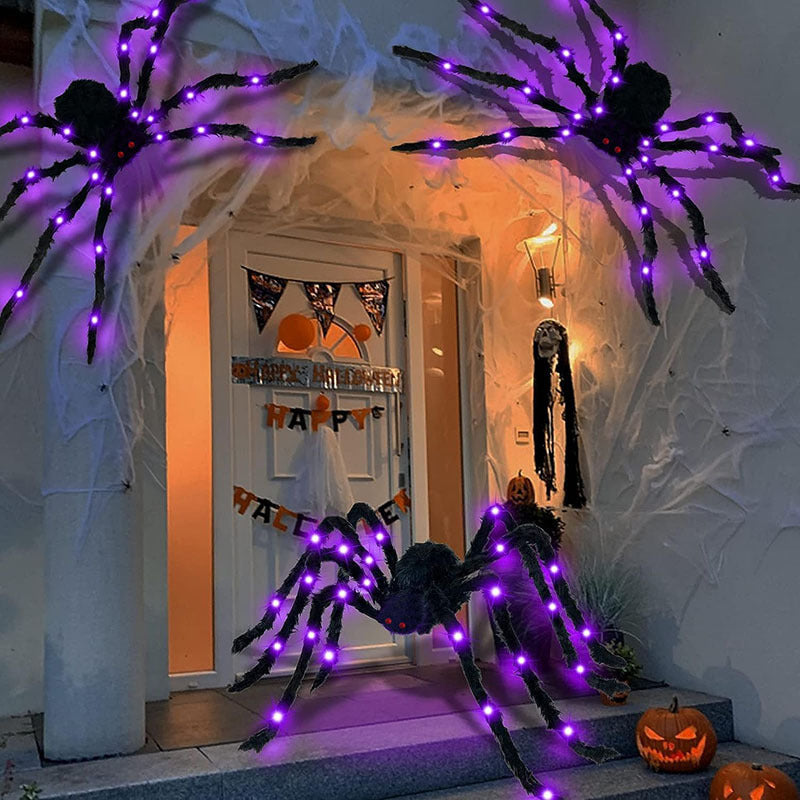 Glowing Plush Spider Halloween Decoration