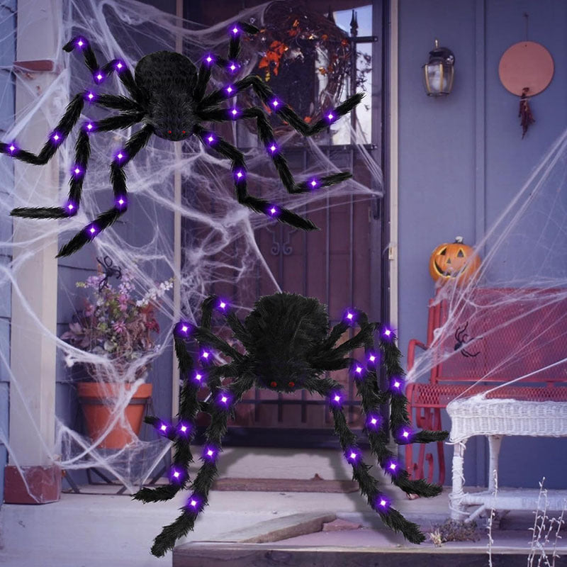 Glowing Plush Spider Halloween Decoration