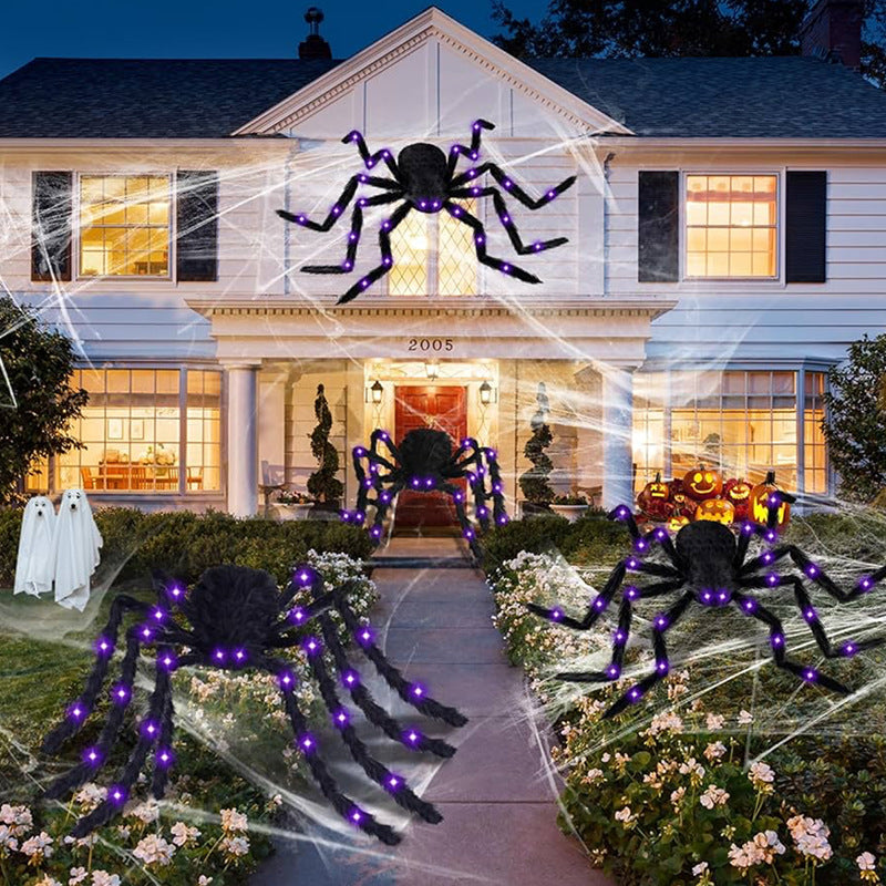 Glowing Plush Spider Halloween Decoration